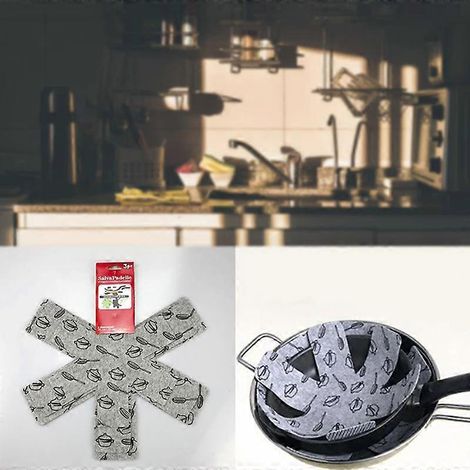 Lot de 8 protège-casseroles et poêles, séparateurs gris imprimés pour éviter les rayures et protéger les surfaces de vos ustensiles de cuisine. (1/2)