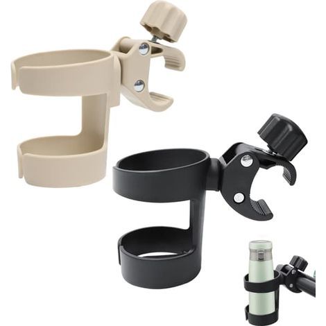 Porte-gobelet réglable et rotatif à 360° pour fauteuils roulants, vélos et déambulateurs - Design ingénieux, portable, amovible, fixation sécurisée, noir+ (1/5)