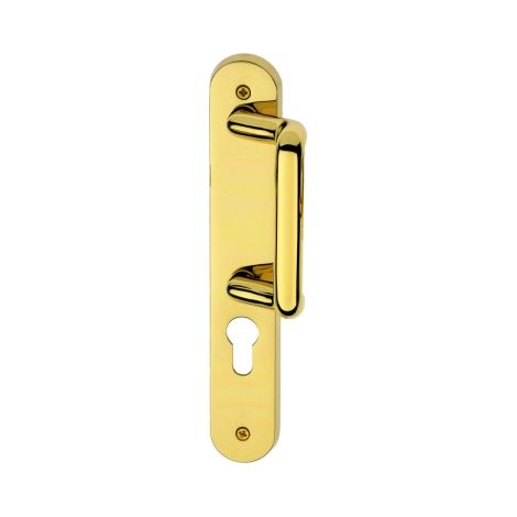 Ouvre&Déco – Poignée de porte d'intérieur SIRIO – Laiton poli brillant – Entraxe 195 mm – Réversible pour toutes portes – Dimensions plaque 40x230 mm