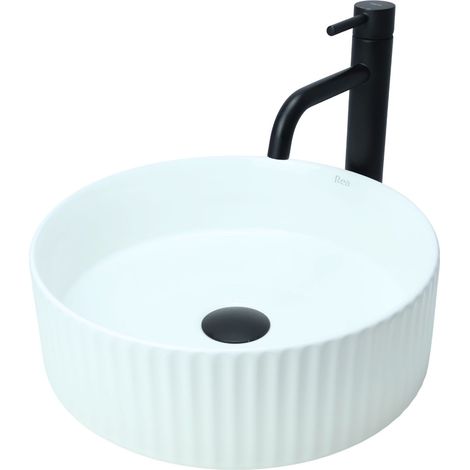 GTM Design Aufsatzwaschbecken 36 cm – Glanz Modern Waschbecken ohne Hahnloch – Elegantes Aufsatzwaschbecken Oval für Badezimmer und Gäste WC – nur Bad Waschbecken (1/5)