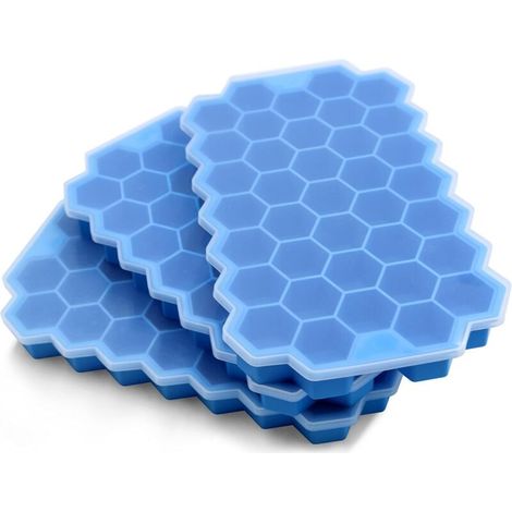 Bacs à glaçons pour congélateur avec couvercle - 3 paquets de bacs à glaçons en silicone avec couvercle Machine à glaçons, glaçons réutilisables à dégagement facile dans des bacs (1/5)