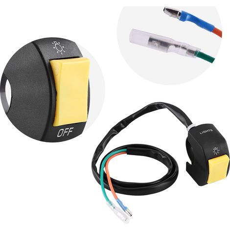 7/8-Zoll-Motorradlenker, LED-Scheinwerfer-Ein-/Ausschalter mit gelbem Knopf (1/5)