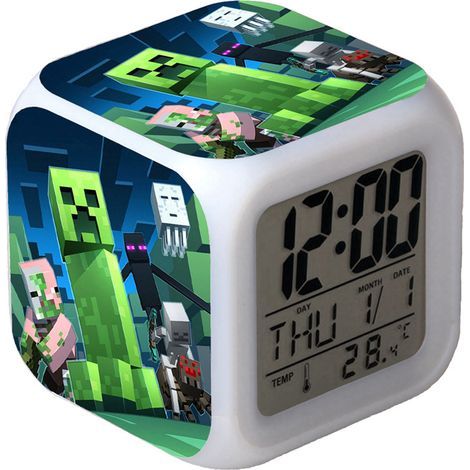 Digitaler Multifunktionswecker Minecraft-Wecker LED-Edition