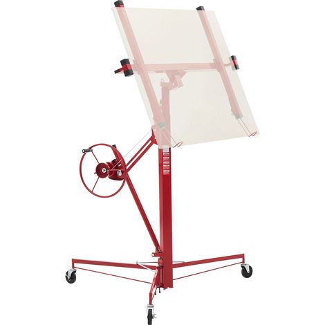 VEVOR Sollevatore di Pannelli in Cartongesso da 3353 mm, Carichi Pesanti da 68 kg con Braccio Telescopico Regolabile, Ruote Bloccabile, Ideale per Installazioni su Soffitti e Pareti Rosso