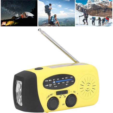 Notradio, Solargenerator 17500, manuelle ABS-Taschenlampe, LED, IPX3, 1200 mAh, multifunktionales tragbares Set für Camping in Europa (1/5)