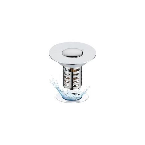 3-in-1-Waschbeckenablauf mit Sieb und herausnehmbarem Edelstahl-Filterkorb – Waschbeckenstöpsel für Waschbecken mit 30–59 mm Durchmesser – Crezuo