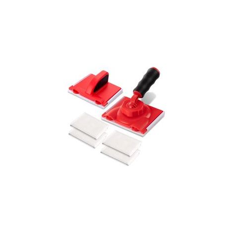 (6, rouge)Lot de 2 Tampon Peinture Outil de Coupe Bordure de Peinture, Coupe-Peinture Manuel & Tampon à Peinture à Poignée Universelle Paint Pad, avec 6 Tampons de Rechange