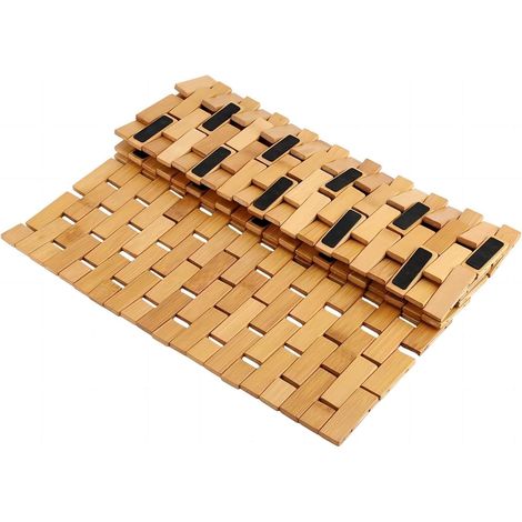 Tapis de Bain, Tapis de Sol Antidérapant en Bois Tapis de Douche pour Salle de Bain, Toilettes, Chambre, Cuisine (1/5)