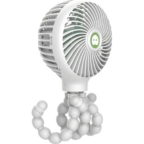 Mini ventilador portátil de mano para cochecito, flexible, con forma de pulpo, con trípode y pinza, 3 velocidades ajustables, carga USB, ideal para la oficina, cuna, asiento de coche, bicicleta, cinta