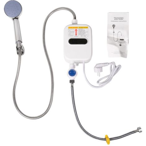 Calentador de agua instantáneo para ducha, 3500 W, pantalla digital, enchufe europeo de 220 V para baño. (1/4)