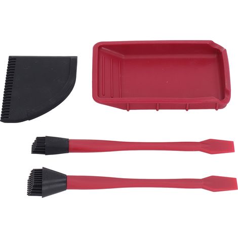 Kit complet de colle silicone pour bois, pinceaux, plateau, peigne, applicateur et spatule. (1/5)