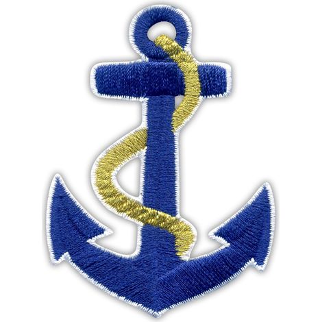 Anker-Aufnäher mit goldener Kordel – zum Aufbügeln – zum Aufnähen – gestickter Aufnäher/Abzeichen/Emblem