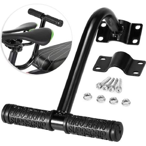 Seggiolino universale per bicicletta per bambini, nero, con fissaggio al reggisella. (1/5)