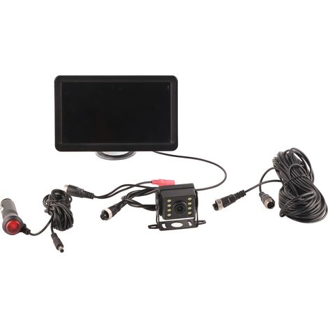 Caméra de recul pour voiture avec moniteur 7 pouces, 8 lumières infrarouges, angle de vue 130°, étanche IP69K, pour camping-car, camion, SUV (1/5)