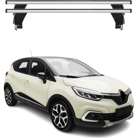OMAC Dachträger Querträger Alu für Renault Captur I 2017-2019 FL – Abschließbar – T-Nut – City-Crash-getestet – Max. 50 kg Silber (1/5)