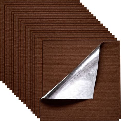 Mophorn Losetas de Alfombra 610 x 610 mm, 20 piezas, Autoadhesivas, Suaves y Acolchadas, para una Cobertura Uniforme de 7,4 m², Fáciles de Instalar en Salas de Estar u Oficinas, Color Marrón Oscuro