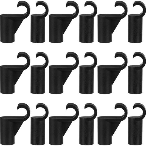 Kit de 20 connecteurs pour tringles à vêtements - Connecteurs métalliques pour tubes - Accessoires pour penderie - Crochets de support pour barres de penderie - Support pour vêtements - (1/5)