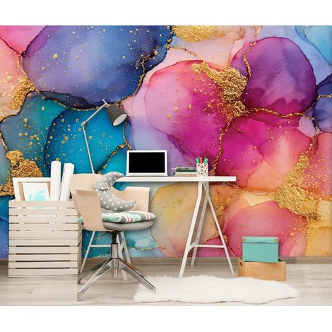 Fototapete Marmor Abstrakt, für Wohnzimmer und Schlafzimmer, 150 x 105 cm – Komplettset inkl. Kleister & Anleitung (1/5)
