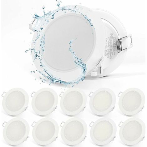 Spot encastrable mur et plafond Spot LED Encastrable Extra Plat 220V, 10x 5W Plafonnier Encastré 400LM 4000K Blanc Neutre, Spot Encastré Ultra-mince 35MM, Trou 68-80mm Pour Salon Chambre Salle de Bai (1/4)