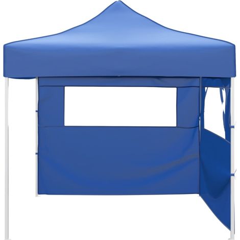 Tonnelle de jardin,Tente pliable avec 2 parois 3 x 3 m Bleu CFW310778 (1/5)