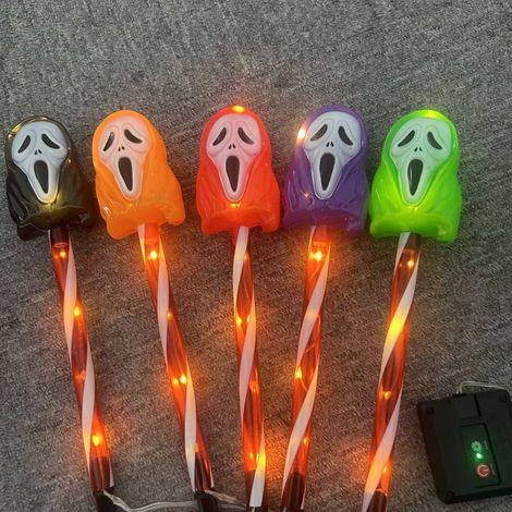 Halloween-Solar-Bodenleuchten in Geistergesichtform für Gärten und Höfe – LED-Rasenleuchten für gruselige Events