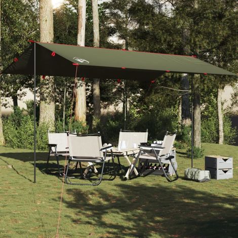 vidaXL Telone da Campeggio Verde Oliva 506x306 cm Impermeabile
