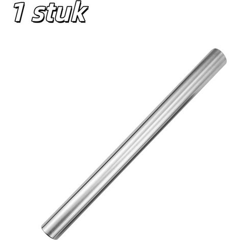 pièce - Rouleau à pâte - Acier inoxydable - Creux - Rouleau à pâte - Ustensile de cuisson - Convient pour la pâte à pizza - 30 cm de long - Argent (1/5)