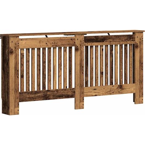 Cache-radiateur en bois ancien 172 x 19 x 81,5 cm avec rangement supérieur et flux de chaleur efficace décoratif en bois ancien (1/5)