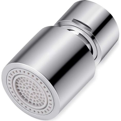 Aérateur de robinet à double fonction, tête de douche pivotante à rotation à 360°, économie d'eau, jet doux et jet puissant pour la cuisine et la salle de bain (1/5)