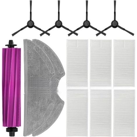 Kompatibel mit Zubehör für den Saugroboter Eureka E20 plus: Walzenbürste, Seitenbürste, HEPA-Filter, Tuch, Staubbeutel