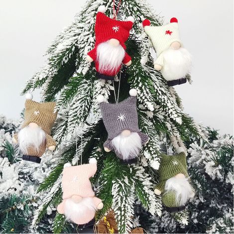 6x Premium Santa Claus Pendants for the Christmas Tree, Enchanting Christmas Tree Figurine Pendants as Tree Hangings, Christmas Decorations (1/4)