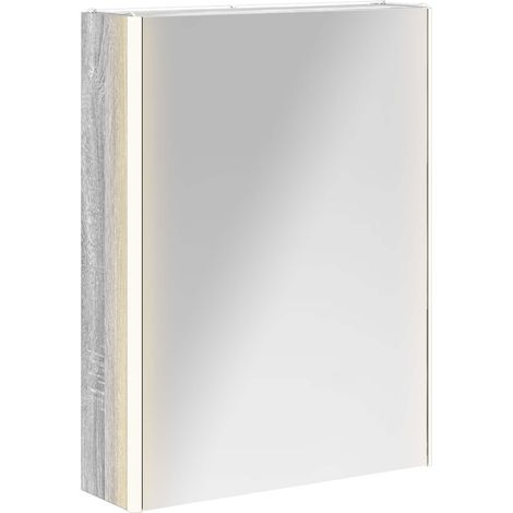 Maison Exclusive - Mobiletto per specchio da bagno Grigio Sonoma