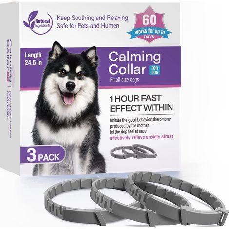 Colliers apaisants pour chats et chiens - Lot de 3, gris pour chiens. (1/4)