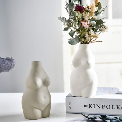 Corps féminin Vase Art Design Céramique Pot De Fleur Femme Torse Statue Petit Vase Porte-Encens pour La Maison Bureau Décoration Boho Décor