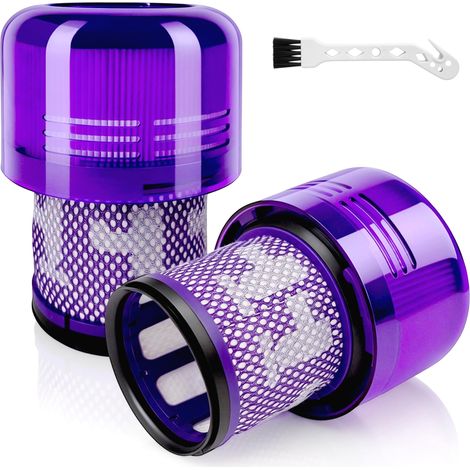 Filtres compatibles avec v11, 2 filtres de rechange pour aspirateur V11 Animal/Absolute/Fluffy/Torque Drive/Complete Pro, V15 Detect SV14, avec 1 brosse de nettoyage