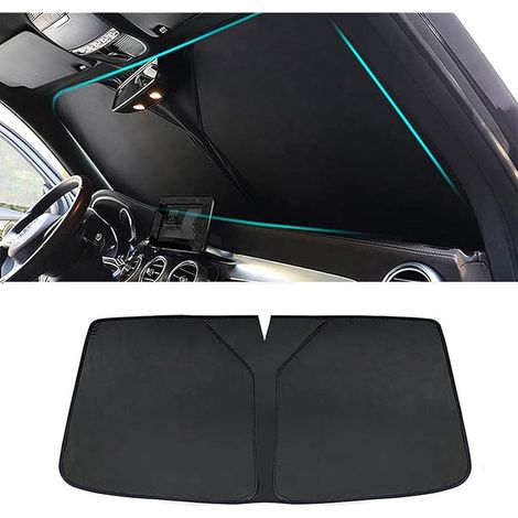 Convient pour BMW Série 3 E46 1999-2004, Pare-Soleil de Pare-Brise de Voiture, Pare-Soleil de fenêtre Avant Pliable Noir, Protection Solaire (1/5)