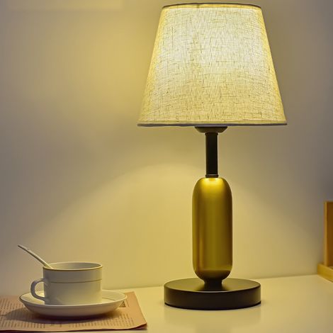 Lampe de chevet rétro européenne, 3 couleurs, intensité variable, rechargeable, LED, avec télécommande, veilleuse tactile (1/5)