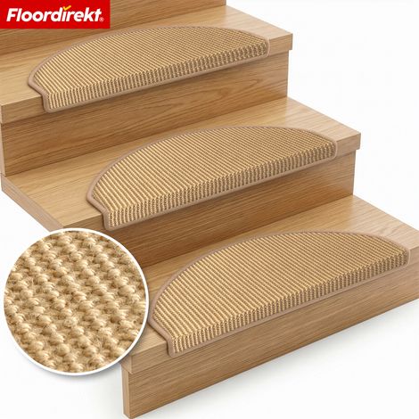 Sisal Stufenmatte Pearl Halbrunde rutschfeste Treppenmatte 1 Stufenmatte