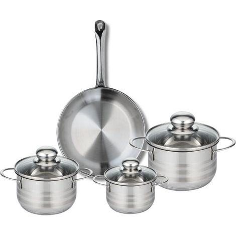 Ensemble de 1 Poêle de cuisson 24 cm et 3 faitouts 12, 14 et 16 cm Elo Profi Brillant (1/5)