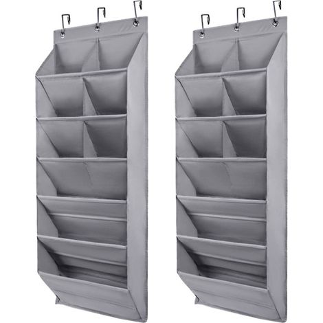 Organisateur de chaussures à suspendre à la porte Tiktiger, lot de 2, étagère à chaussures à 9 poches avec crochets, support de rangement pour chaussures à fixer derrière la porte (1/5)