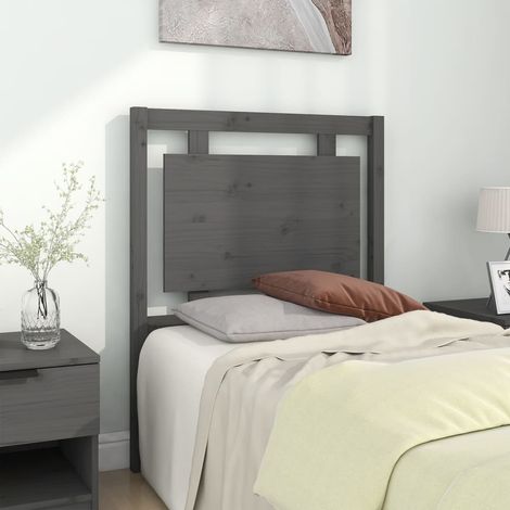 Tête de lit Contemporain Pour Lit adulte  Gris 80,5x4x100 cm Bois massif de pin 98843 (1/5)