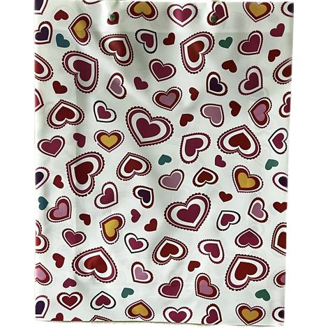 Geschenktüte mit bunten Herzen - Perfektes Accessoire für Mädchen und Frauen, Dekorative Geschenktüte, Originelle Verpackung, Maße 39x31x9 cm
