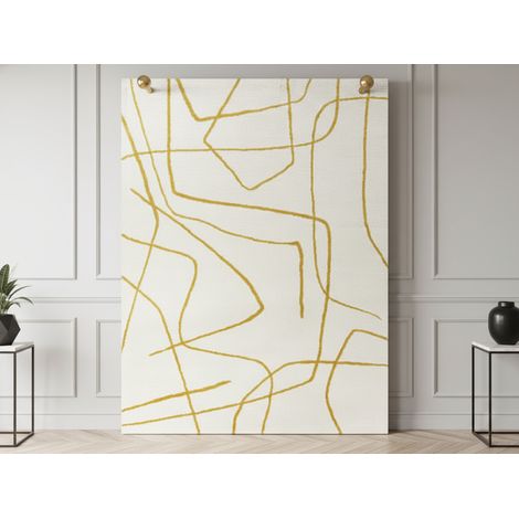 BOBOCHIC - Tapis poils courts SOLINE motifs abstraits  120x170 Jaune (1/5)