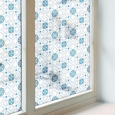 Sichtschutzfolie 200x146 cm Selbstklebend Milchglas Dekorativ Sichtschutz Fenster Folie für Badezimmer Schlafzimmer Blickdicht Fliesenverzierungen