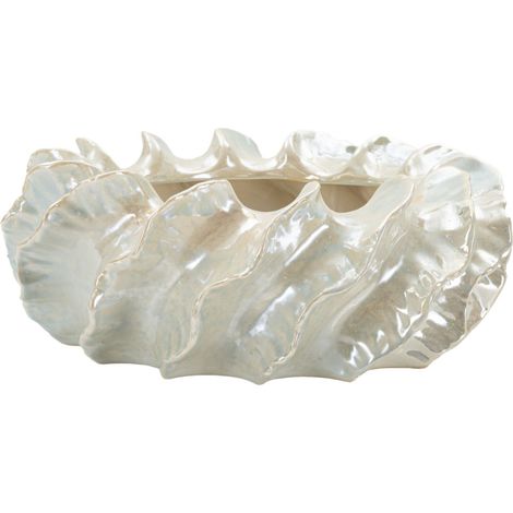 Cache-Pot Bas "Perly" 43cm Blanc (1/5)