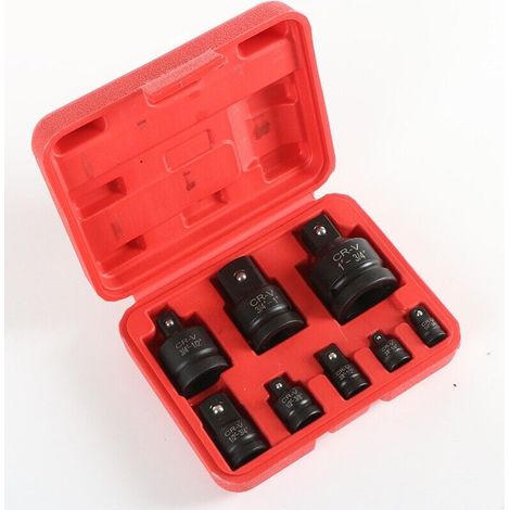 Adaptador de acero Kraft de 8 piezas, juego de adaptadores Schlagadapter de 8 piezas (Rouge)