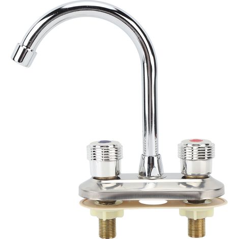 Robinet de Salle de Bains 2 Poignées Économiseur d'Eau avec Mitigeur pour Lavabo et Cuisine (1/5)