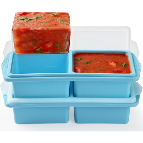 Silikon Gefrierform 500ml mit Deckel, BPA-frei, für Meal Prep