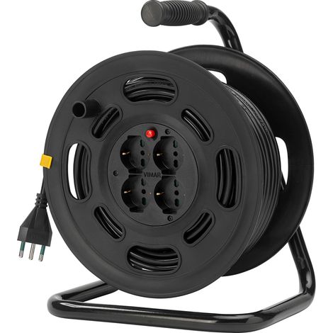 VIMAR 0P32733 Avvolgicavo 2P+T 16A 230V con Disgiuntore Termico di Protezione, Multicolore