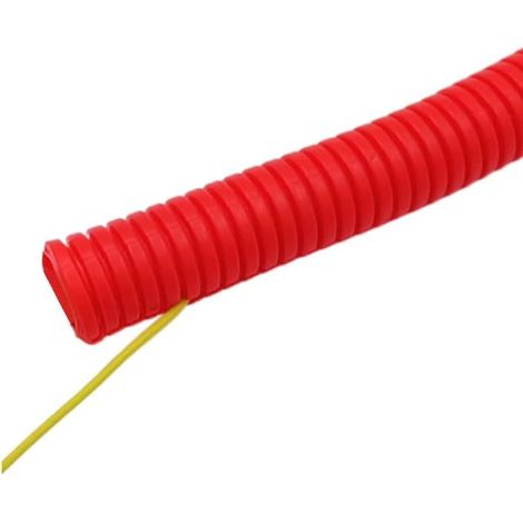 Gaine Câbles Électriques Voiture Gaine Ondulée Flexible Protection Cache PP Tuyau Fil Fendu Gaine Isolante Conduit Tube Rangement Câble Rouge Extérieur 25mm Long 3 Mètres (1/5)